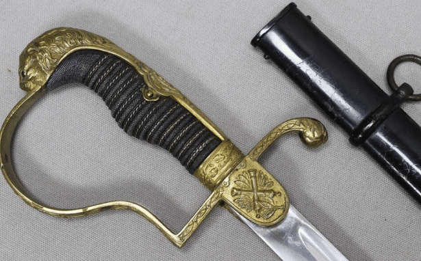 hongen civil war sword with lion head on handle